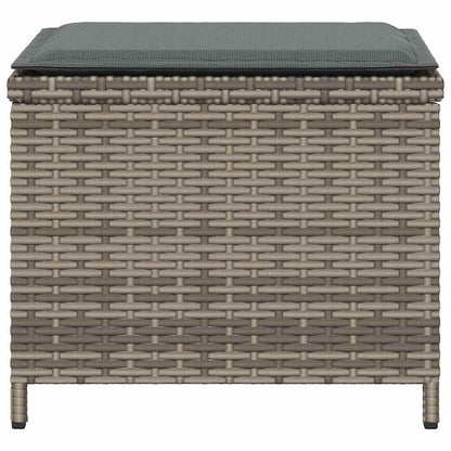 5-tlg. Garten-Essgruppe mit Kissen Grau Poly Rattan