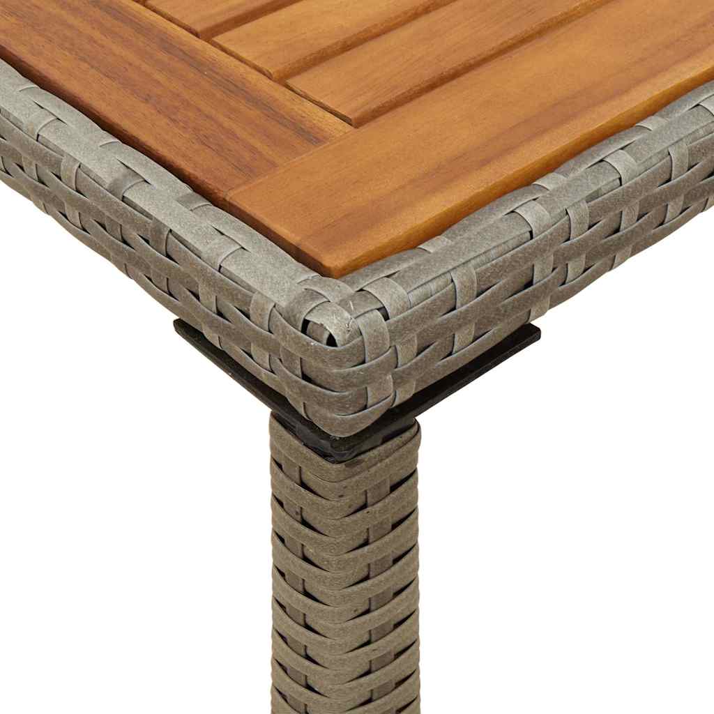 5-tlg. Garten-Essgruppe mit Kissen Grau Poly Rattan