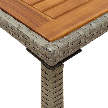 5-tlg. Garten-Essgruppe mit Kissen Grau Poly Rattan