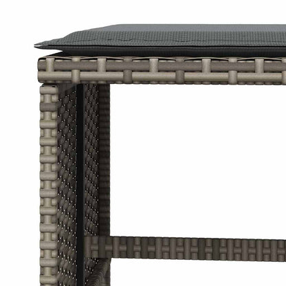 5-tlg. Garten-Essgruppe mit Kissen Grau Poly Rattan