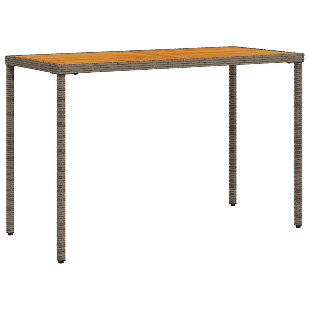 5-tlg. Garten-Essgruppe mit Kissen Grau Poly Rattan