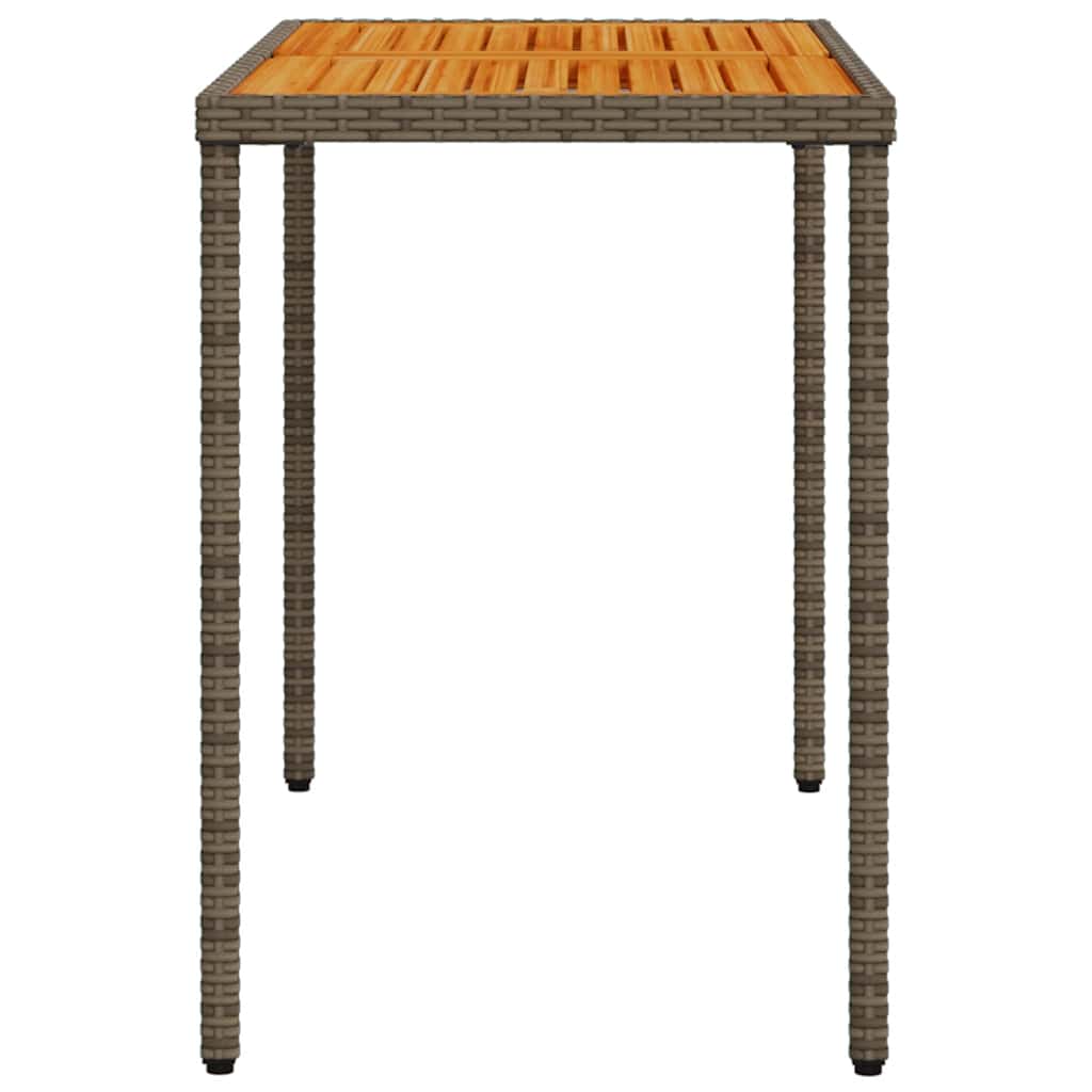 5-tlg. Garten-Essgruppe mit Kissen Grau Poly Rattan