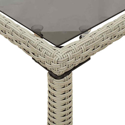 5-tlg. Garten-Essgruppe mit Kissen Hellgrau Poly Rattan