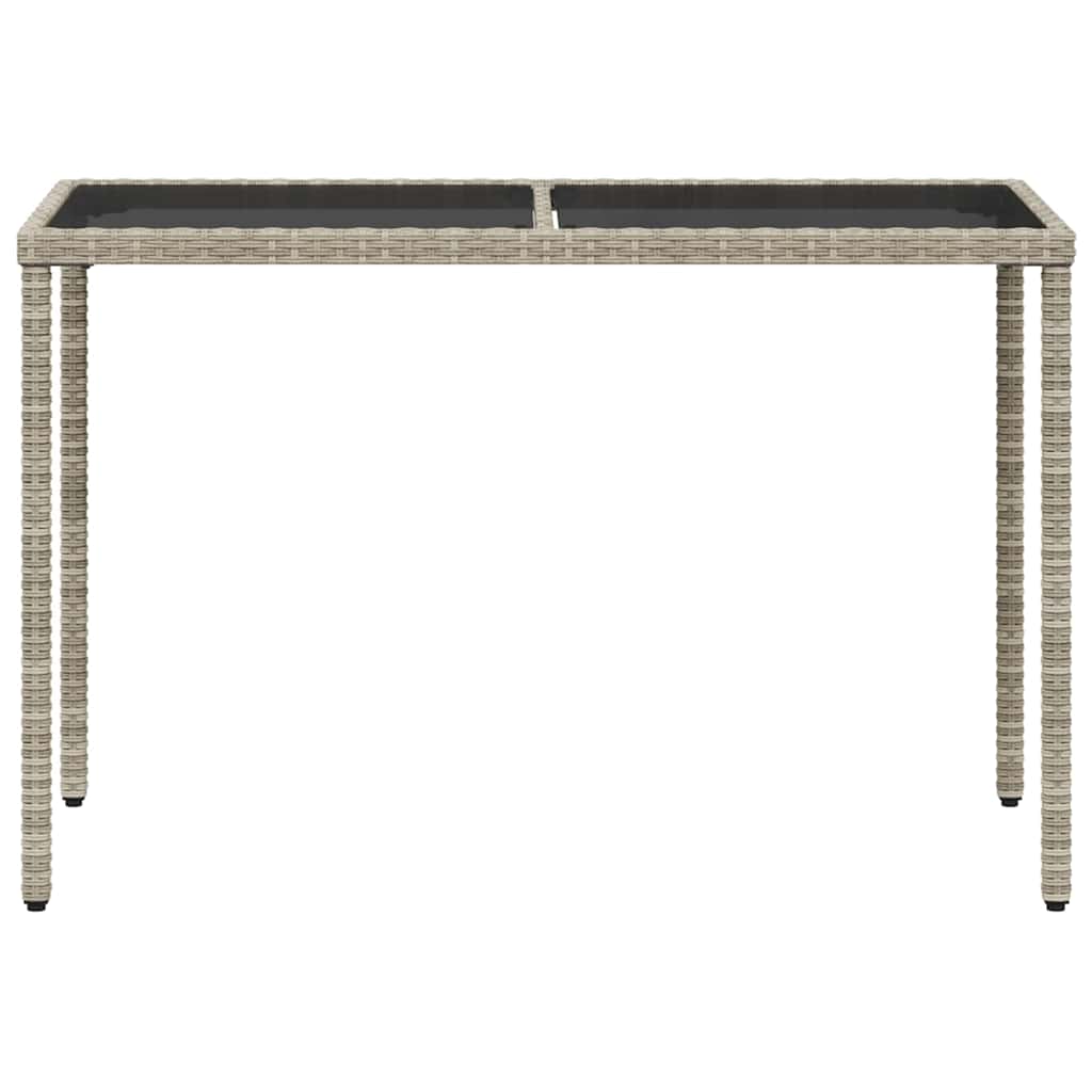5-tlg. Garten-Essgruppe mit Kissen Hellgrau Poly Rattan