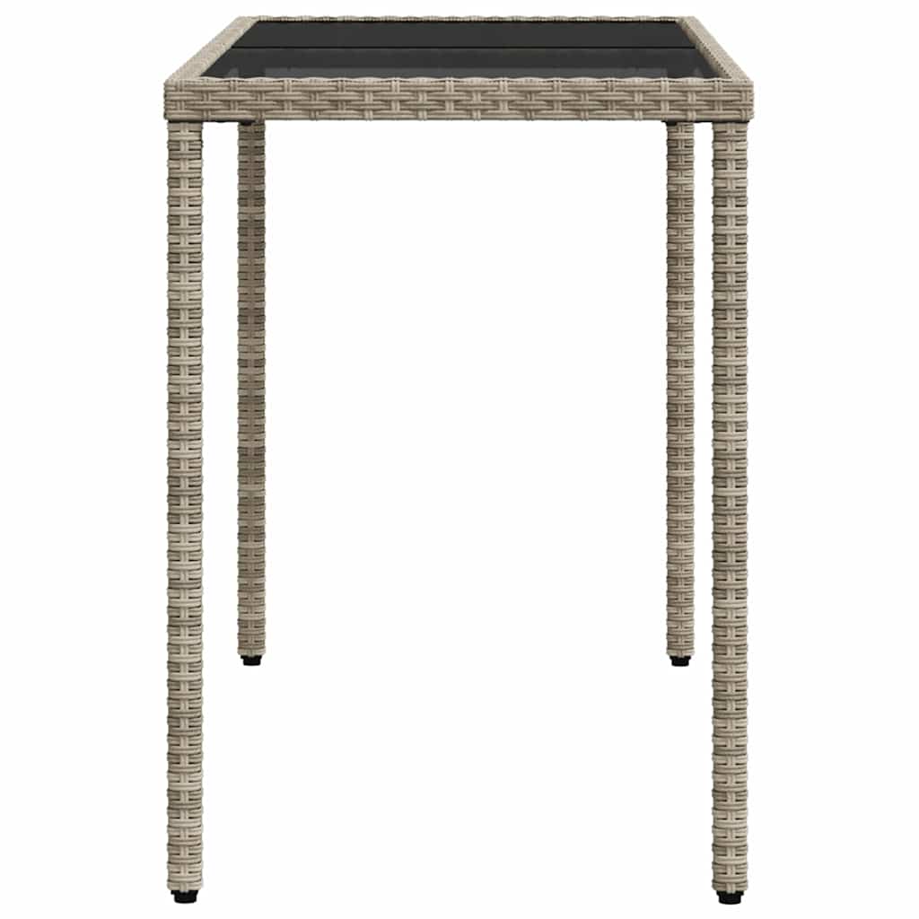 5-tlg. Garten-Essgruppe mit Kissen Hellgrau Poly Rattan