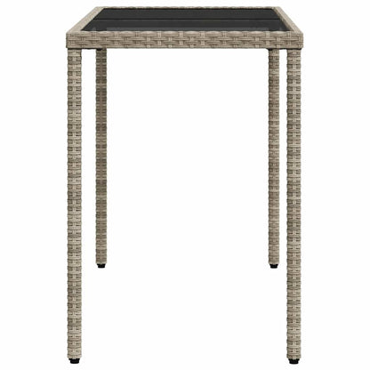 5-tlg. Garten-Essgruppe mit Kissen Hellgrau Poly Rattan