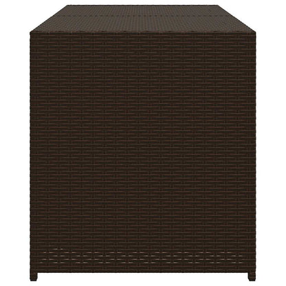 Gartentruhe Braun 283L Poly Rattan