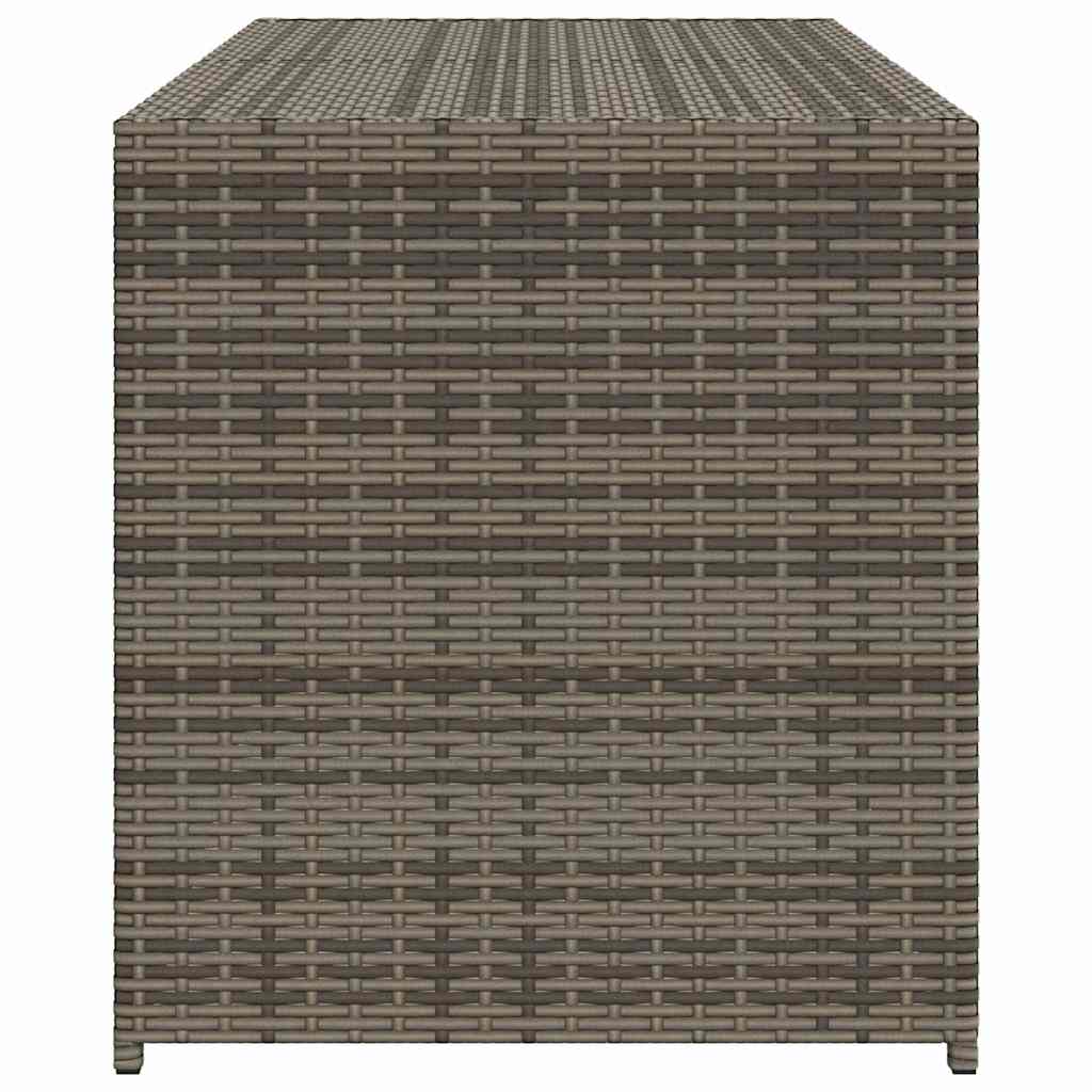 Gartentruhe Grau 283L Poly Rattan