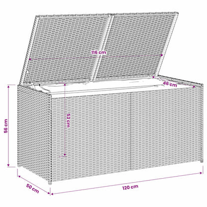 Gartentruhe Grau 283L Poly Rattan