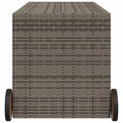 Gartentruhe mit Rollen Grau 283L Poly Rattan