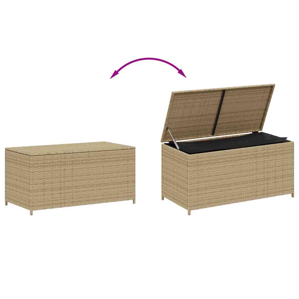 Gartentruhe Beige 190L Poly Rattan