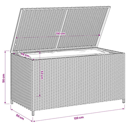 Gartentruhe Beige 190L Poly Rattan