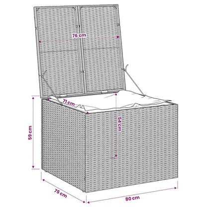 Gartentruhe Schwarz 291L Poly Rattan
