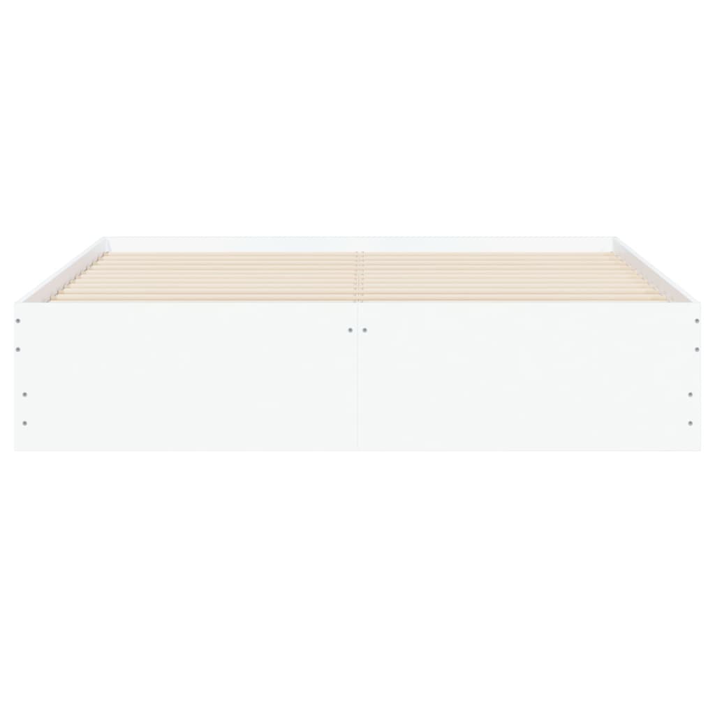 Bettgestell mit Schubladen Weiß 150x200 cm Holzwerkstoff