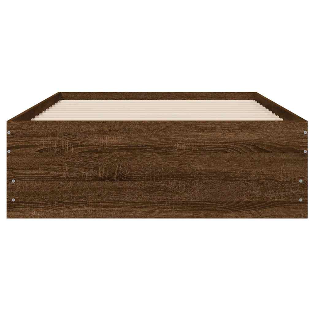 Bettgestell mit Schubladen Braun Eichen-Optik 90x200 cm