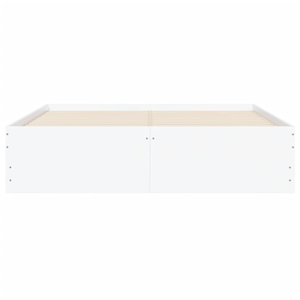 Bettgestell mit Schubladen Weiß 135 x 190 cm Holzwerkstoff