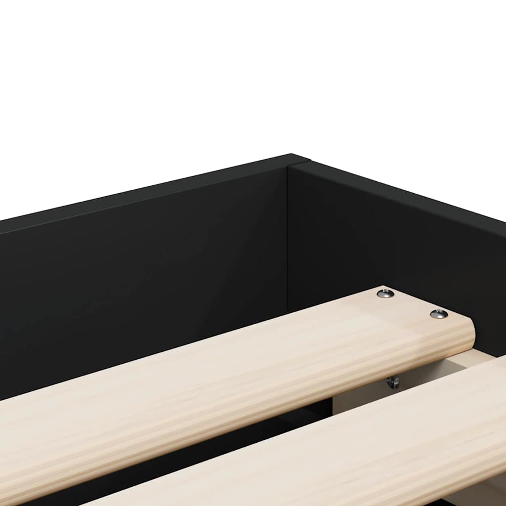 Bettgestell mit Schubladen Schwarz 90x190 cm Holzwerkstoff