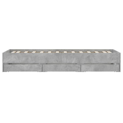 Bettgestell mit Schubladen Betongrau 90x190 cm Holzwerkstoff