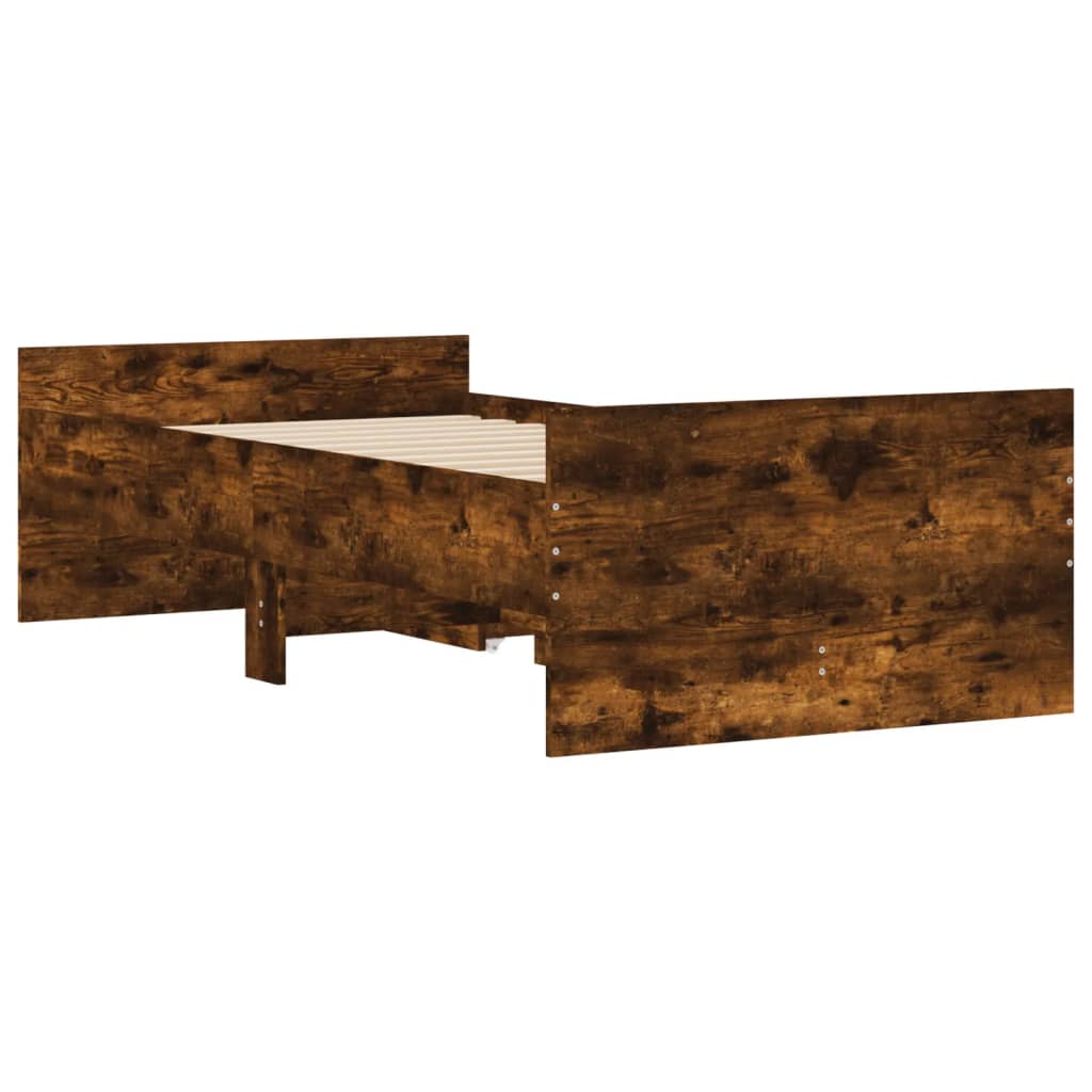 Bettgestell mit Schubladen Räuchereiche 100x200 cm