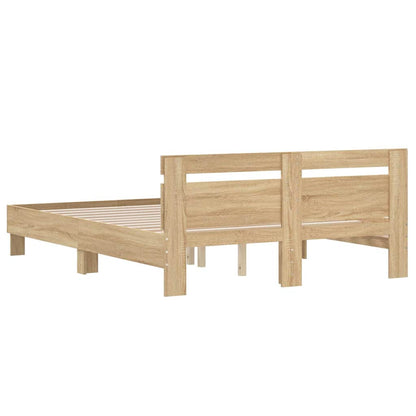 Bettgestell mit Kopfteil Sonoma-Eiche 150x200 cm Holzwerkstoff