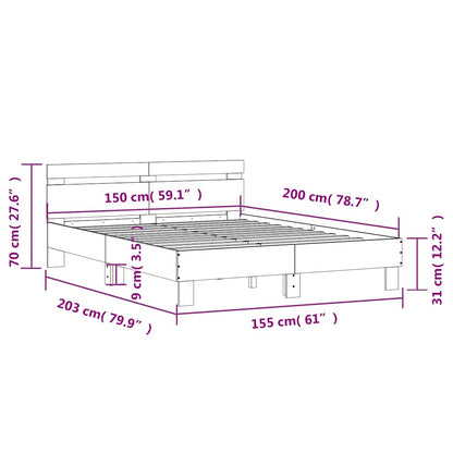 Bettgestell mit Kopfteil Sonoma-Eiche 150x200 cm Holzwerkstoff