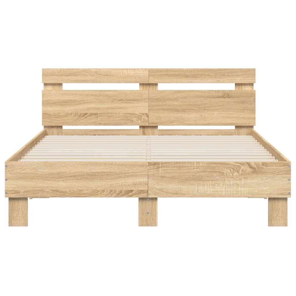 Bettgestell mit Kopfteil Sonoma-Eiche 120x200 cm Holzwerkstoff