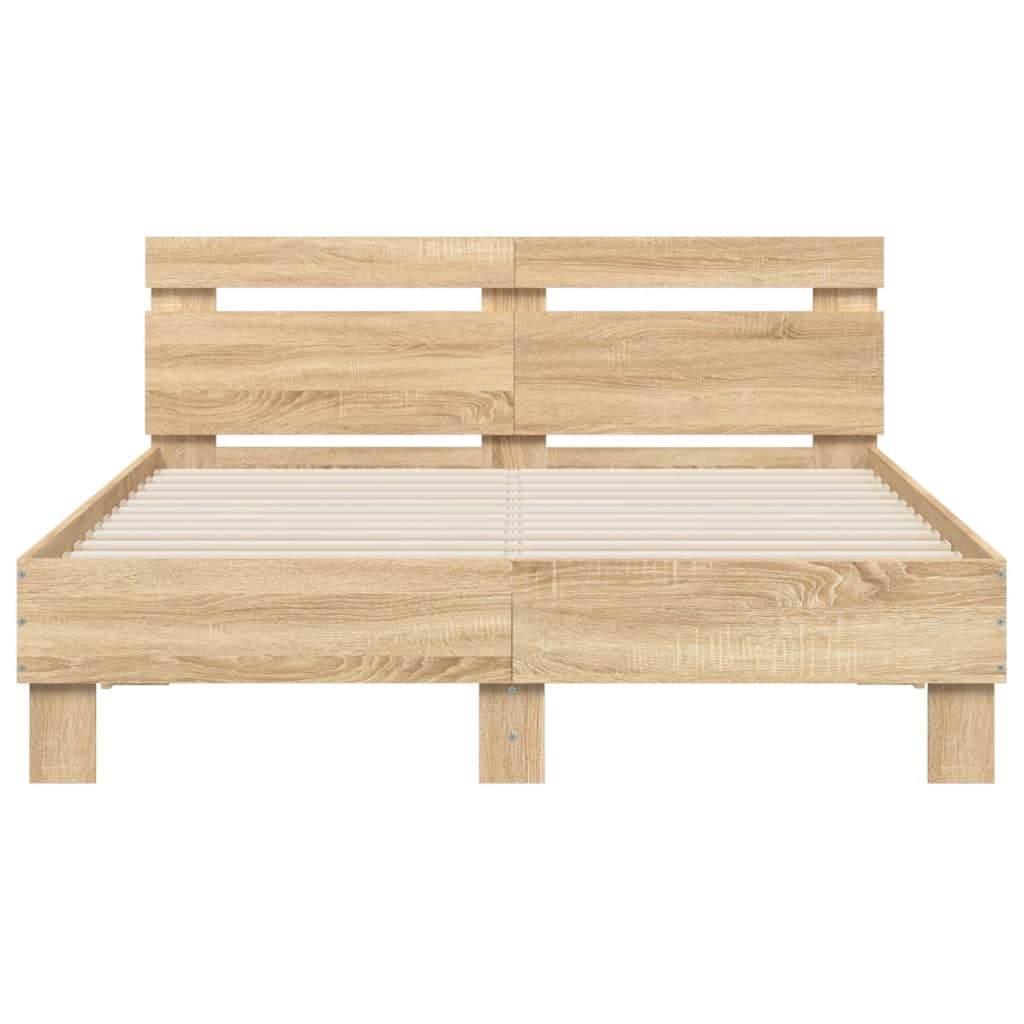 Bettgestell mit Kopfteil Sonoma-Eiche 120x200 cm Holzwerkstoff