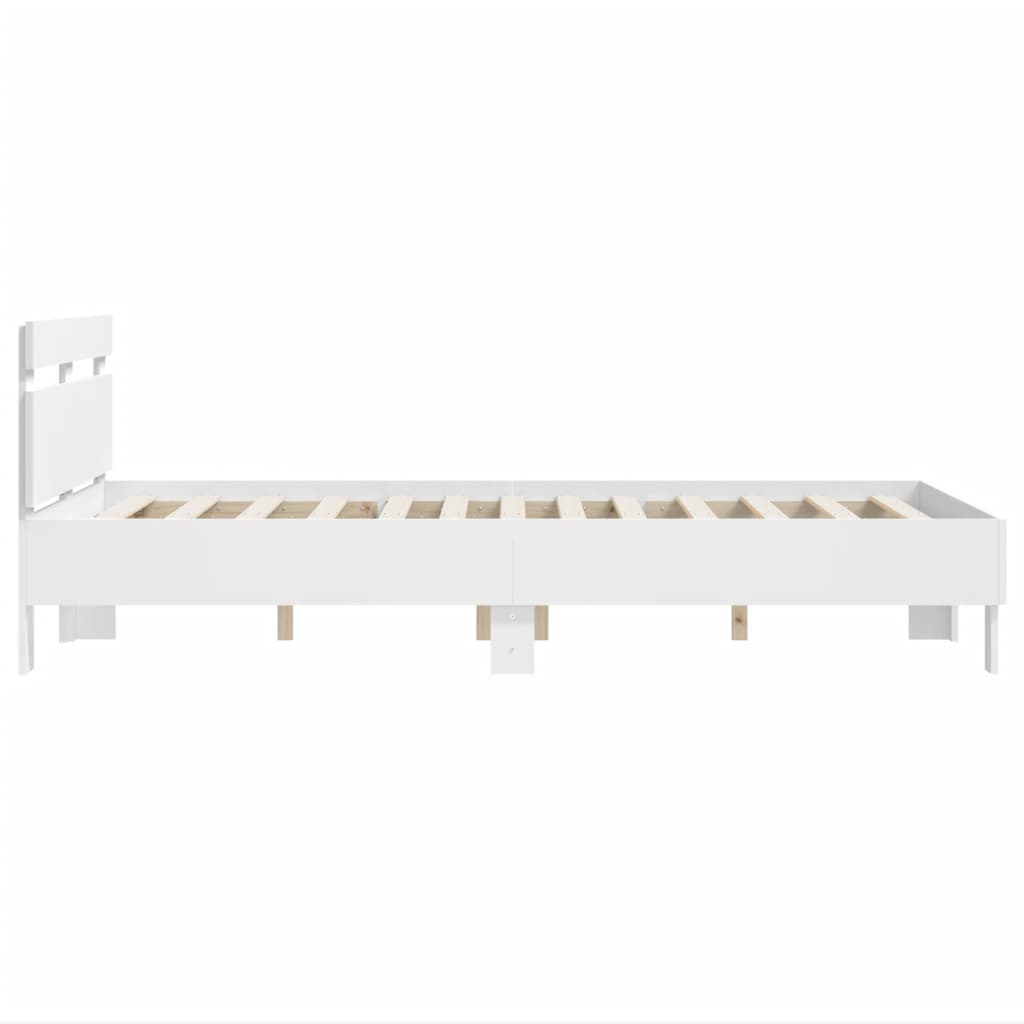 Bettgestell mit Kopfteil Weiß 120x190 cm Holzwerkstoff