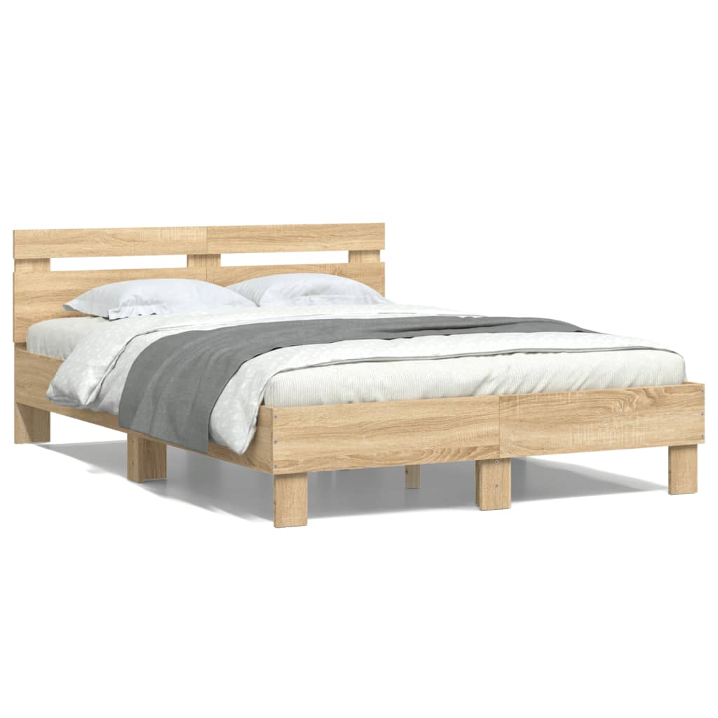 Bettgestell mit Kopfteil Sonoma-Eiche 120x190 cm Holzwerkstoff