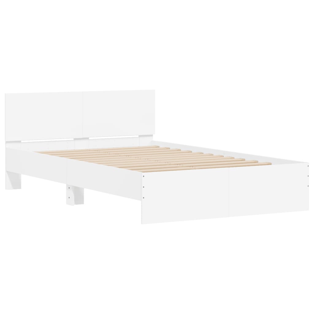 Bed frame with headboard white 120x190 cm