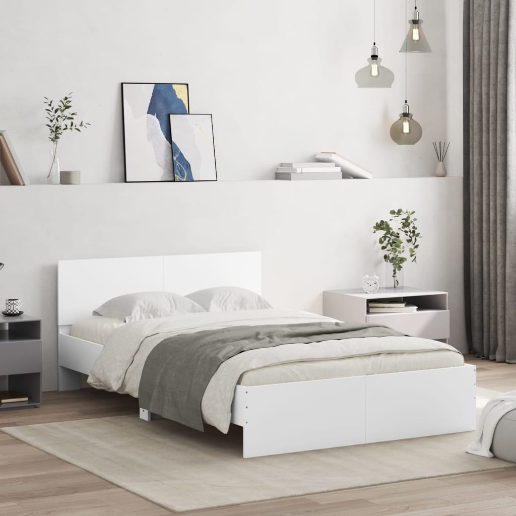 Bed frame with headboard white 120x190 cm