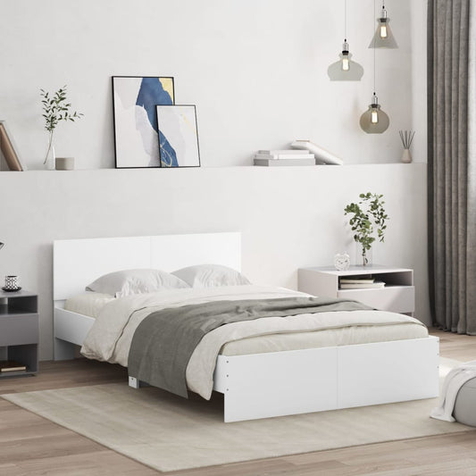 Bed frame with headboard white 120x190 cm