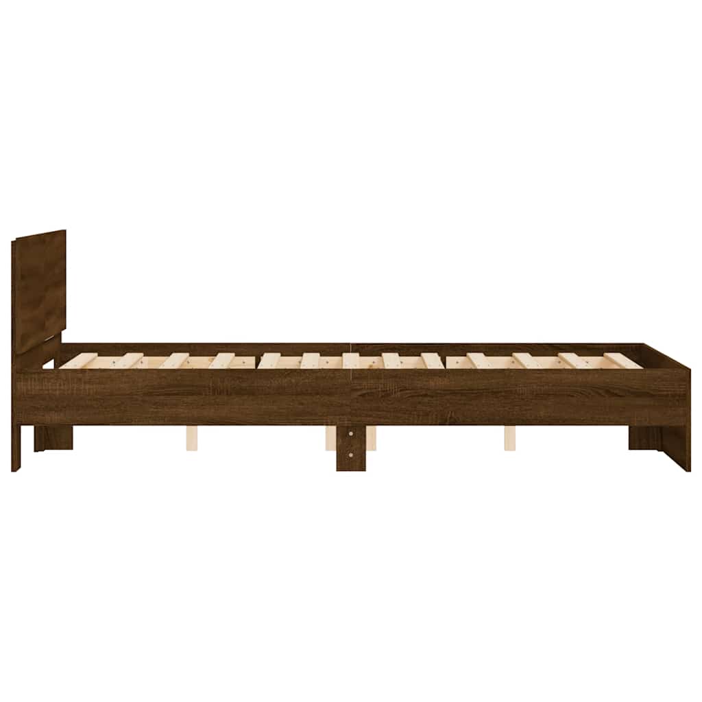 Bettgestell mit Kopfteil Braun Eichen-Optik 120x190 cm