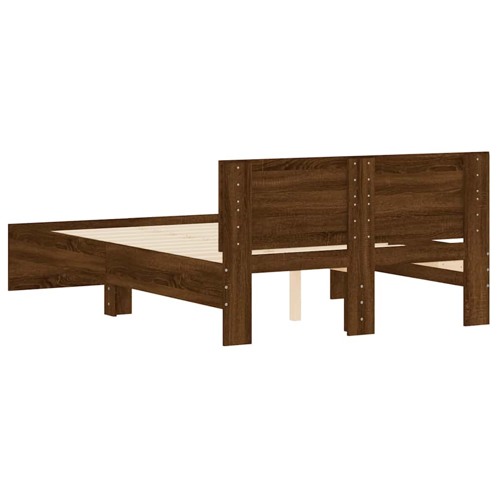 Bettgestell mit Kopfteil Braun Eichen-Optik 120x190 cm