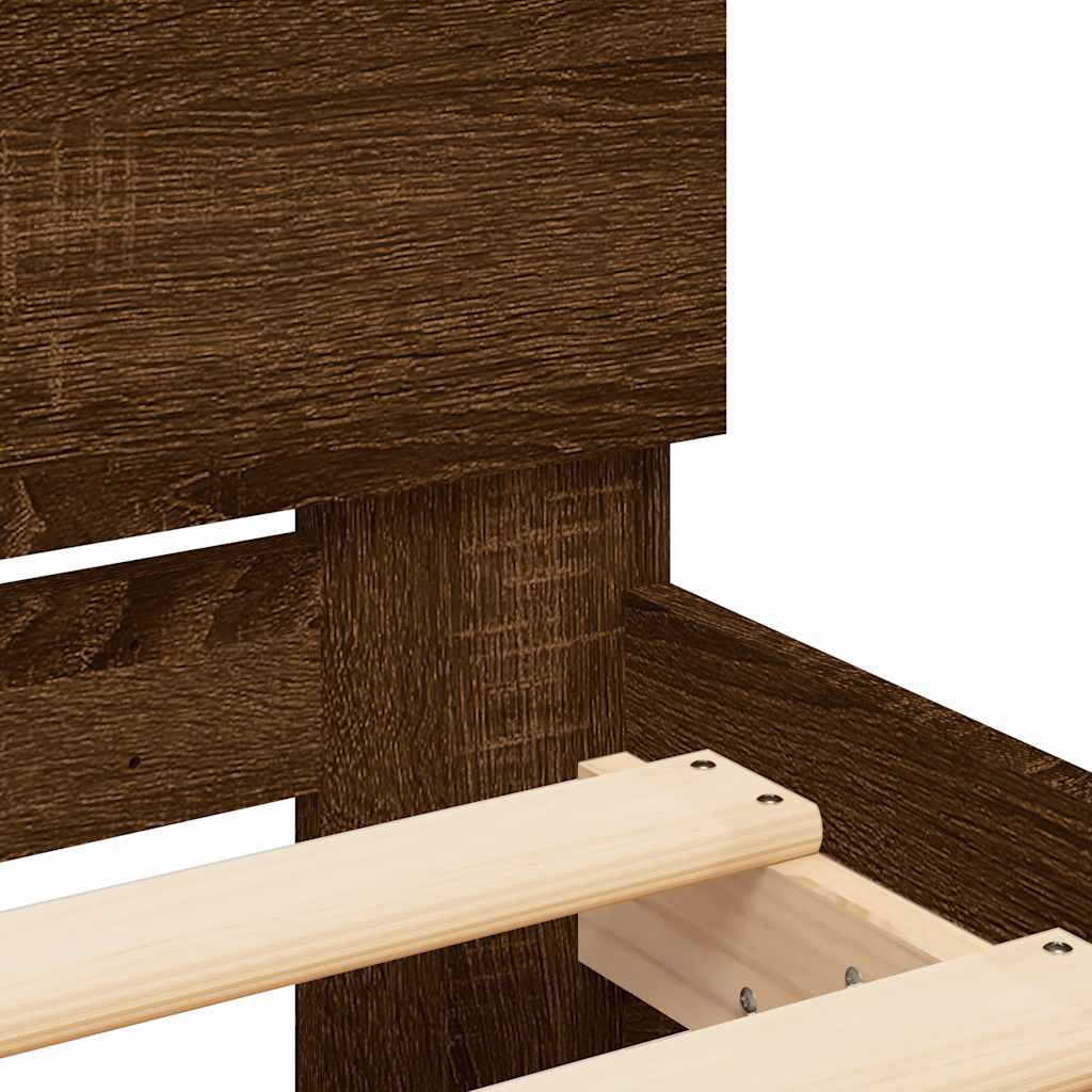 Bettgestell mit Kopfteil Braun Eichen-Optik 120x190 cm