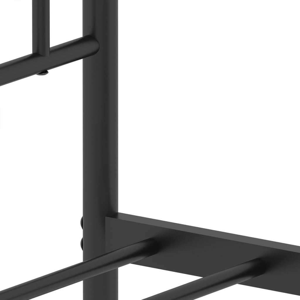 Bed frame with headboard metal black 183x213 cm