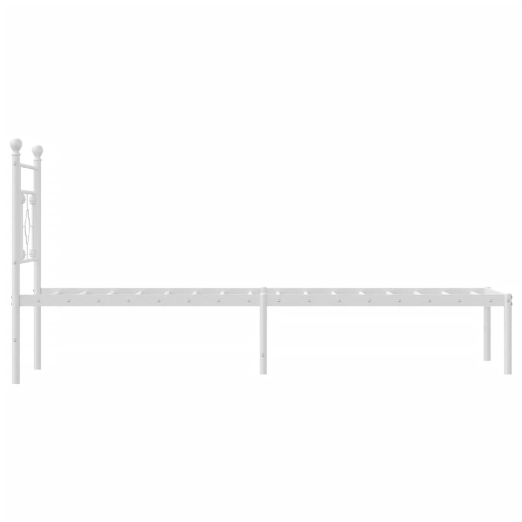 Bed frame with headboard metal white 80x200 cm