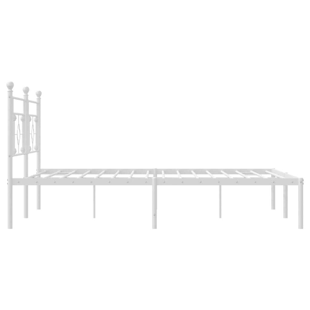 Bed frame with headboard metal white 183x213 cm