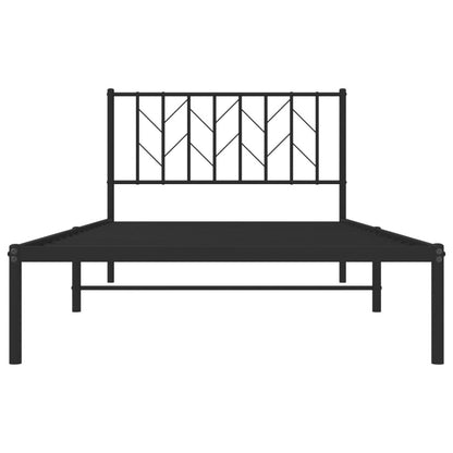 Bettgestell mit Kopfteil Metall Schwarz 107x203 cm