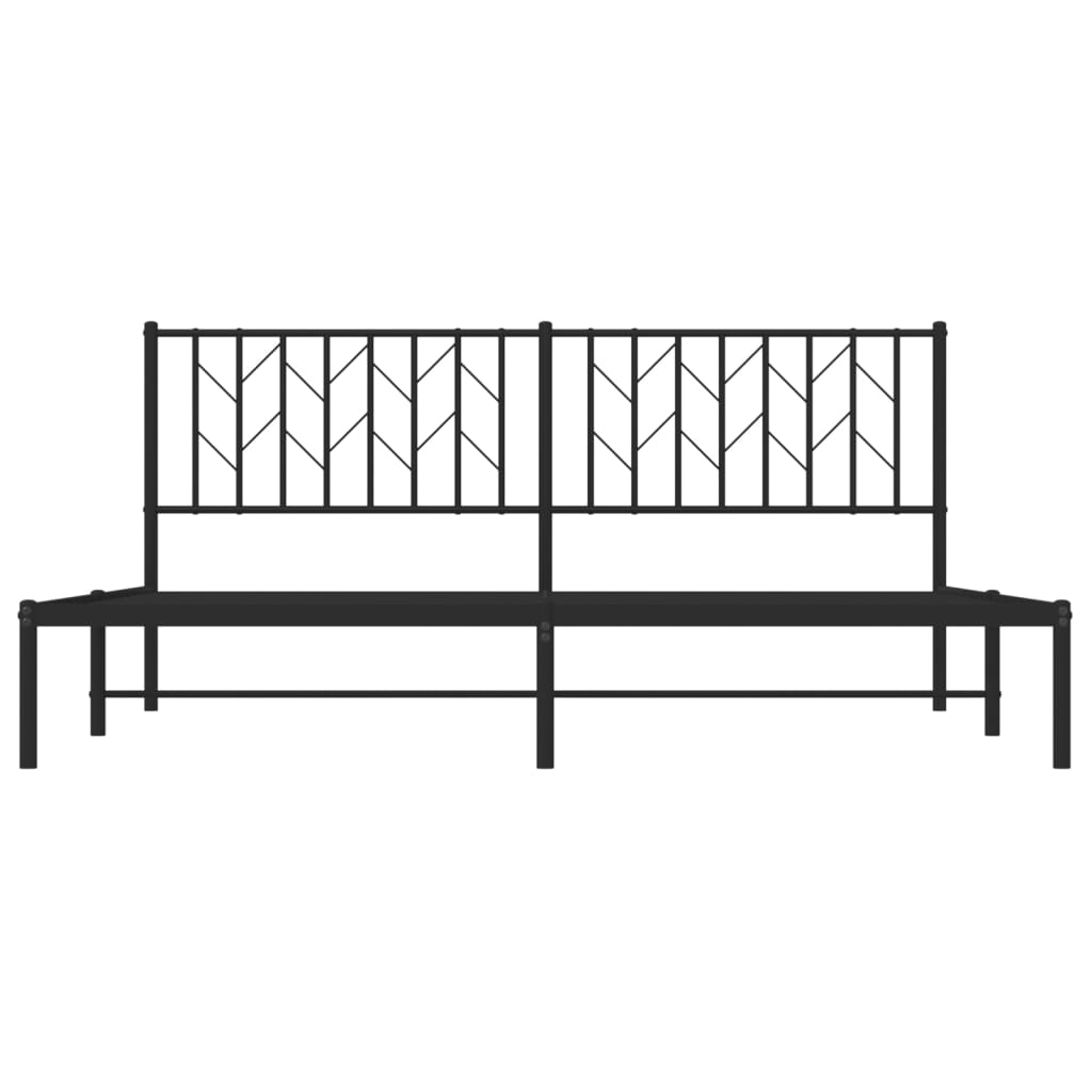 Bed frame with headboard metal black 183x213 cm