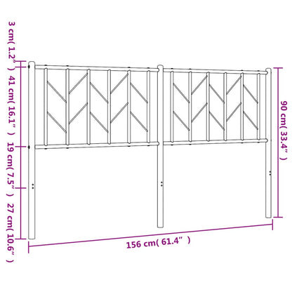 Ersatz-Kopfteil Metall Schwarz 150 cm