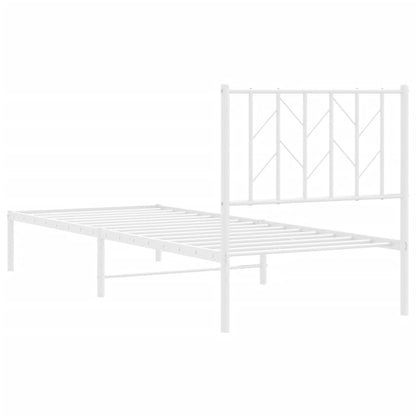 Bettgestell mit Kopfteil Metall Weiß 80x200 cm