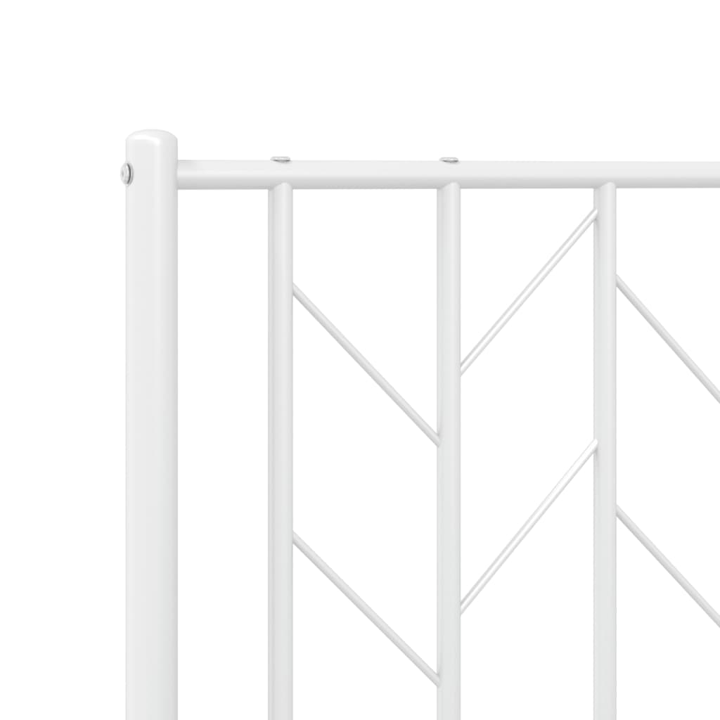 Bed frame with headboard metal white 80x200 cm