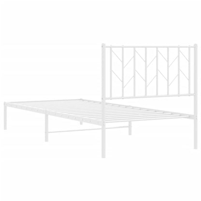 Bettgestell mit Kopfteil Metall Weiß 90x190 cm