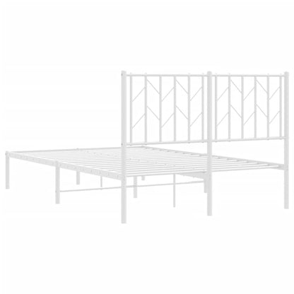 Bettgestell mit Kopfteil Metall Weiß 120x190 cm