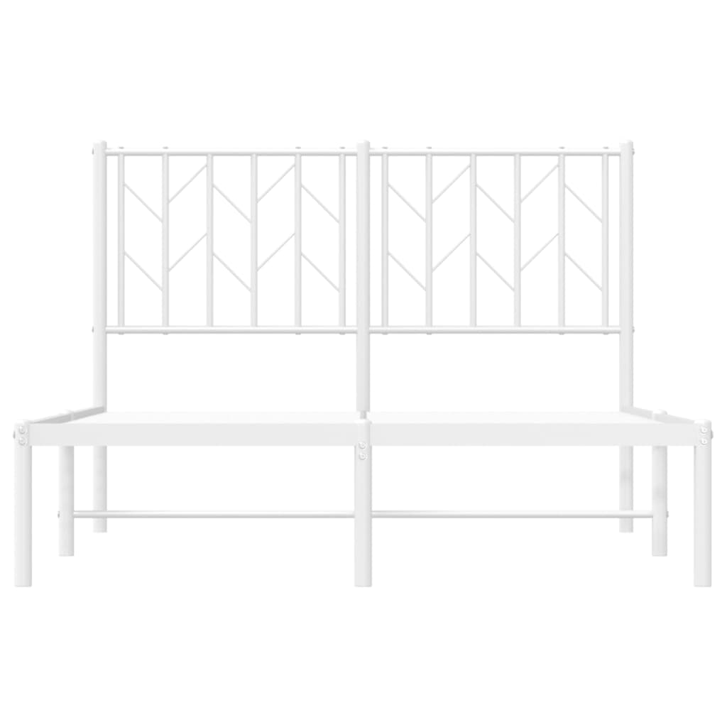 Bed frame with headboard metal white 120x200 cm