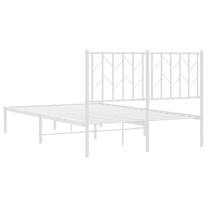 Bettgestell mit Kopfteil Metall Weiß 120x200 cm