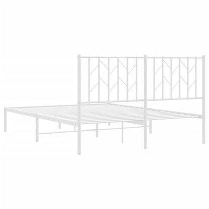Bettgestell mit Kopfteil Metall Weiß 140x190 cm