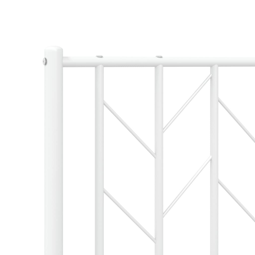 Bed frame with head and footboard metal white 140x200 cm