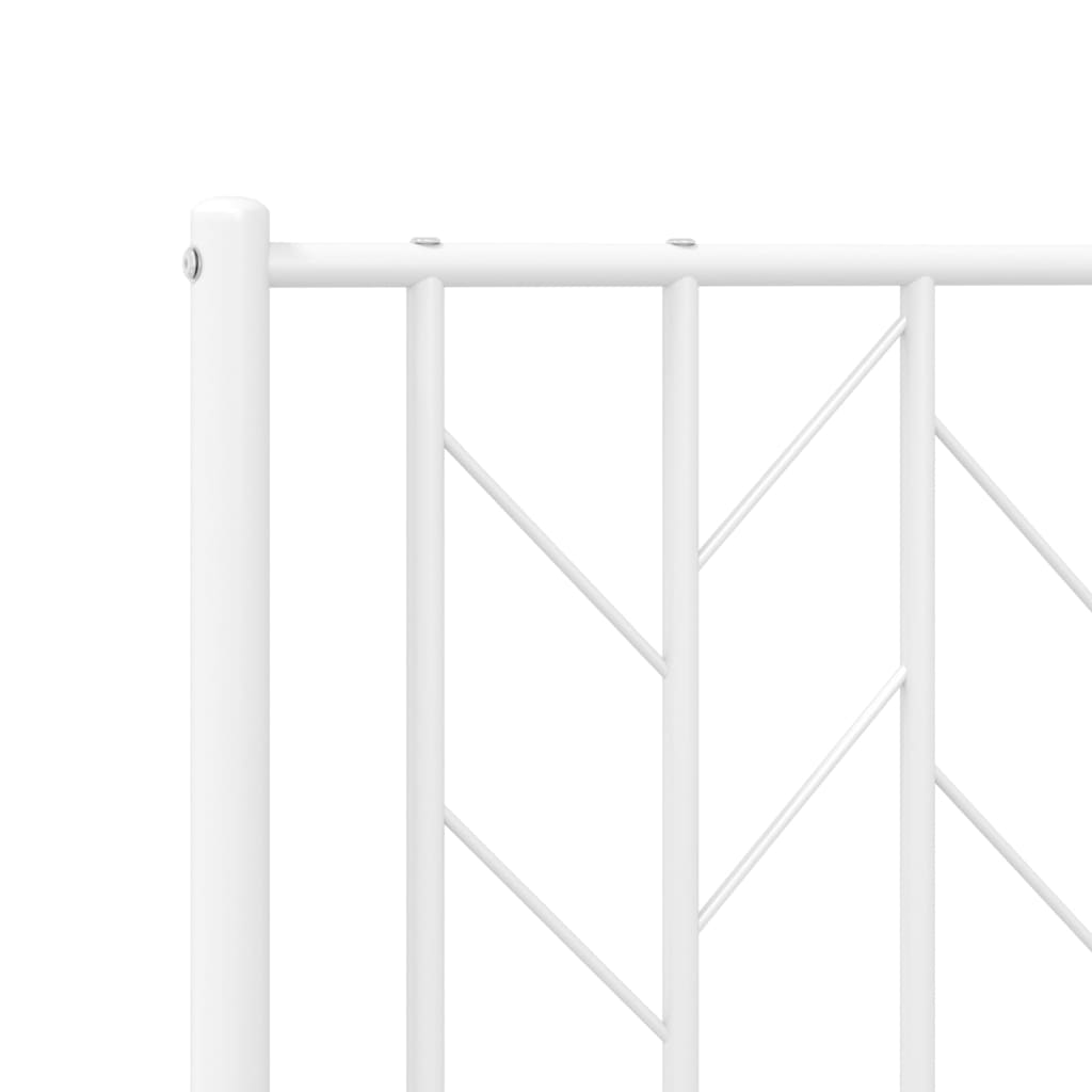 Bed frame with head and footboard metal white 150x200 cm